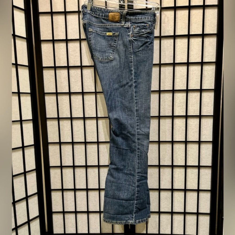 Distressed Levi's Super Low Flare